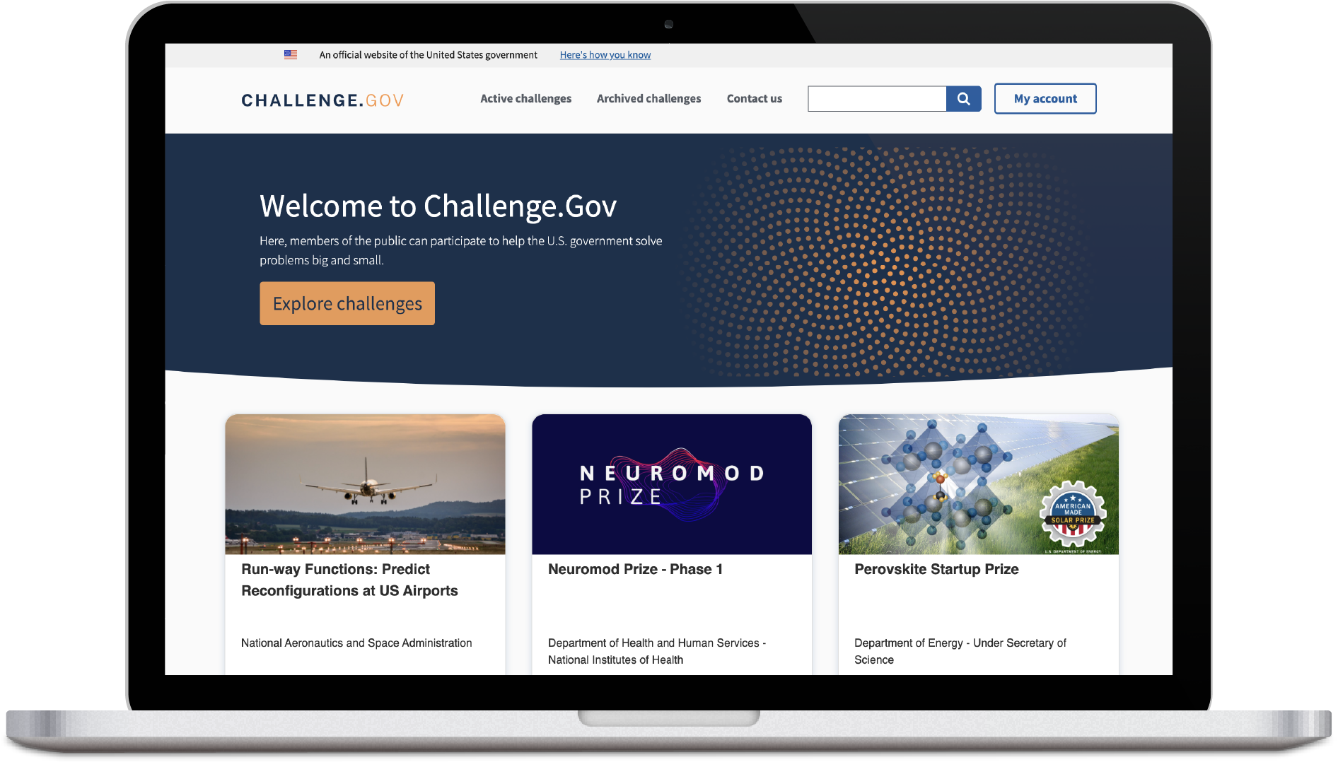 Challenge.Gov home page
