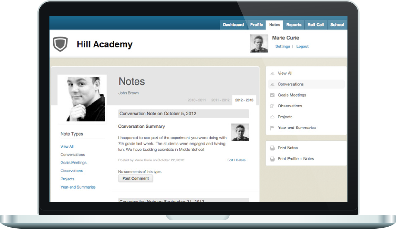 Folio Collaborative Notes Screen